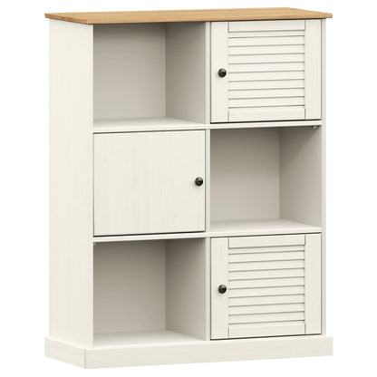 Libreria VIGO 90x35x114,5 cm in Legno Massello di Pino Bianco | homemem39