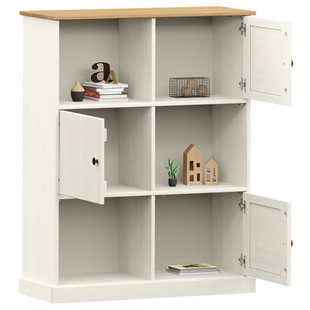 Libreria VIGO 90x35x114,5 cm in Legno Massello di Pino Bianco | homemem39