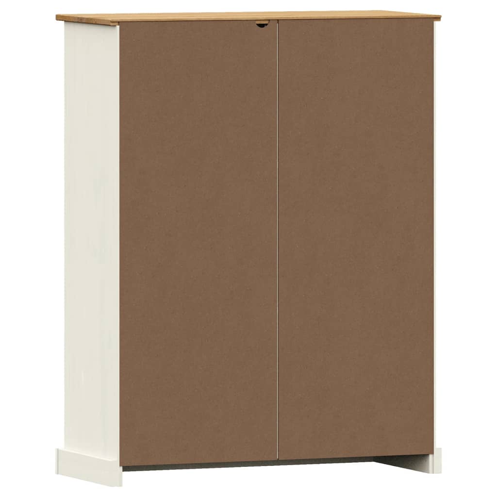Libreria VIGO 90x35x114,5 cm in Legno Massello di Pino Bianco | homemem39