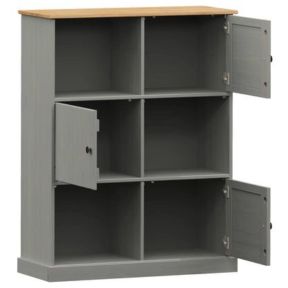 Libreria VIGO 90x35x114,5 cm in Legno Massello di Pino Grigio | homemem39