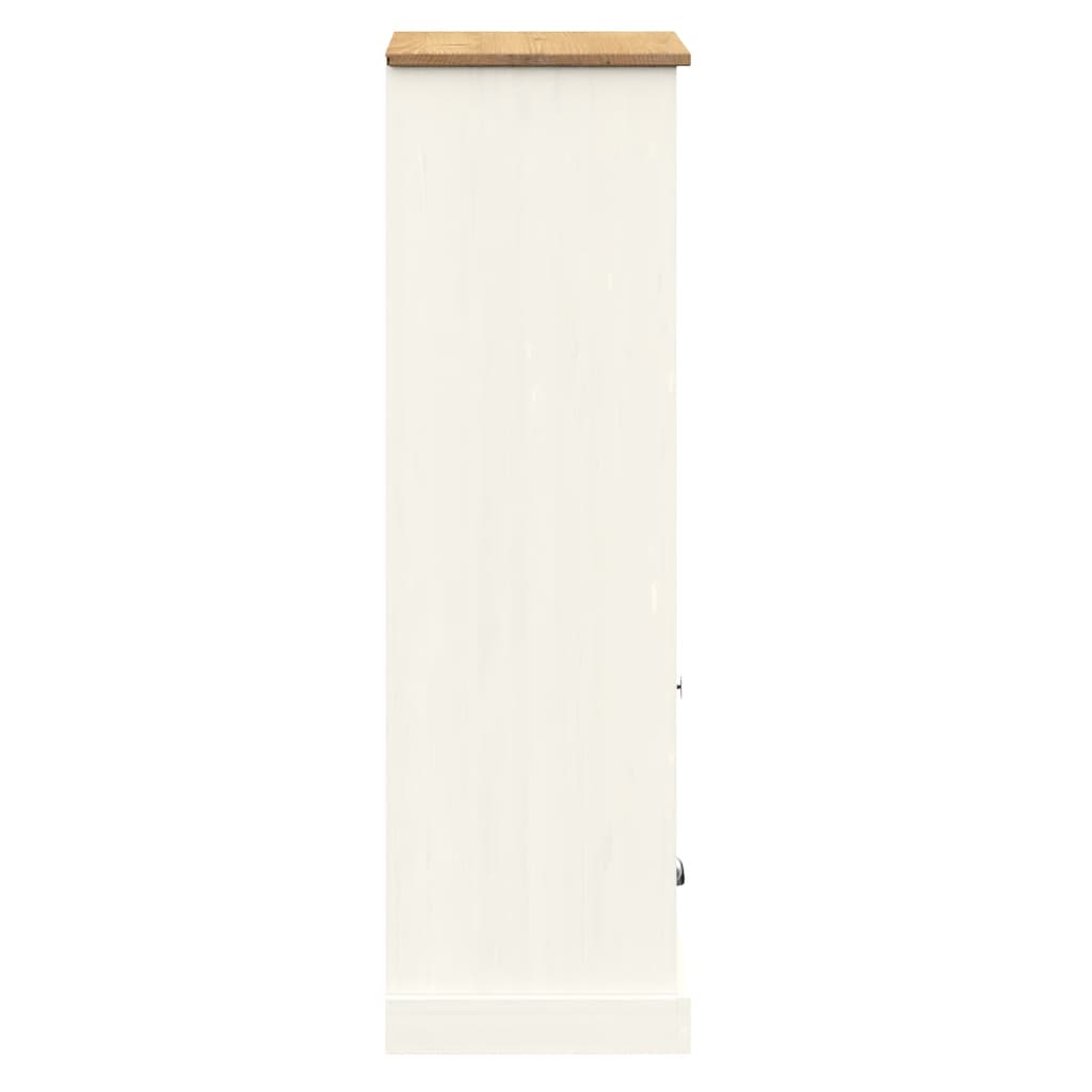 Libreria VIGO 60x35x114,5 cm in Legno Massello di Pino Bianco