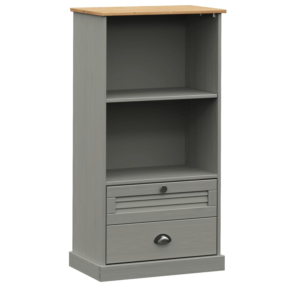 Libreria VIGO 60x35x114,5 cm in Legno Massello di Pino Grigio | homemem39