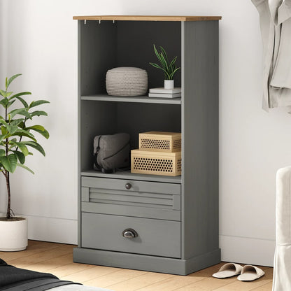 Libreria VIGO 60x35x114,5 cm in Legno Massello di Pino Grigio | homemem39
