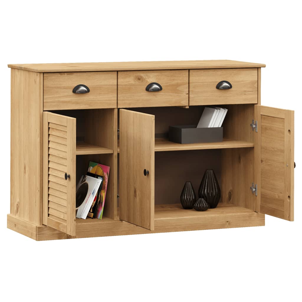 Credenza con Cassetti VIGO 113x40x75 cm Legno Massello di Pino