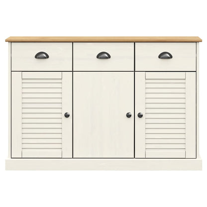 Credenza Cassetti VIGO 113x40x75 cm Legno Massello Pino Bianco - homemem39