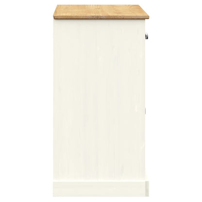 Credenza Cassetti VIGO 113x40x75 cm Legno Massello Pino Bianco - homemem39