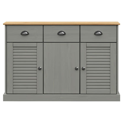 Credenza Cassetti VIGO 113x40x75 cm Legno Massello Pino Grigio - homemem39