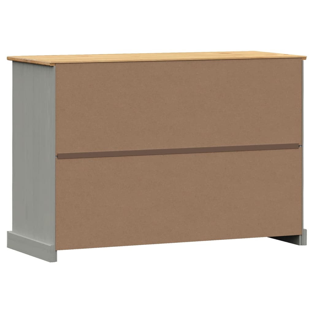 Credenza Cassetti VIGO 113x40x75 cm Legno Massello Pino Grigio - homemem39