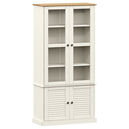 Vetrina VIGO 85x35x170 cm in Legno Massello di Pino Bianco