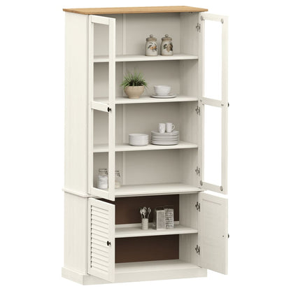 Vetrina VIGO 85x35x170 cm in Legno Massello di Pino Bianco