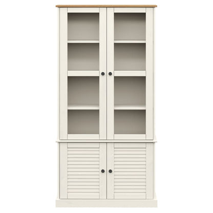 Vetrina VIGO 85x35x170 cm in Legno Massello di Pino Bianco