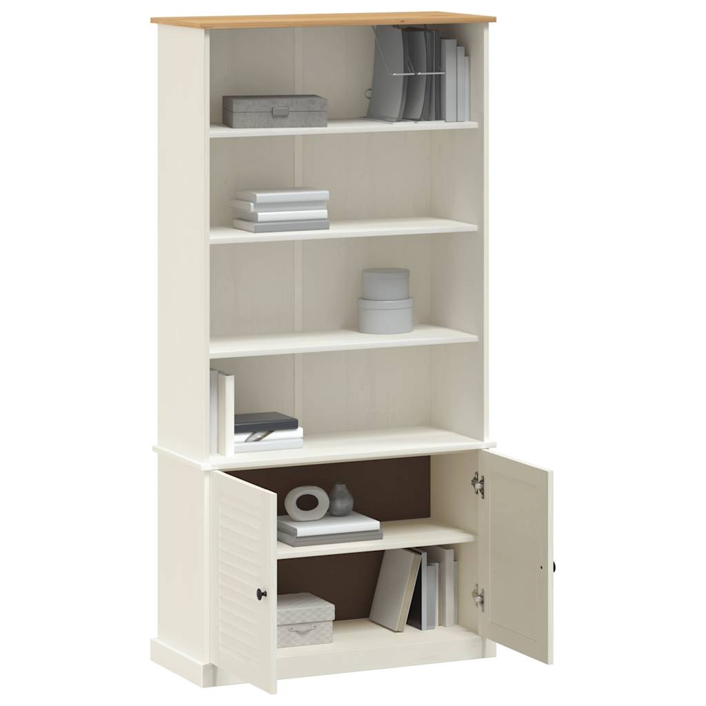 Libreria VIGO 85x35x170 cm in Legno Massello di Pino Bianco | homemem39
