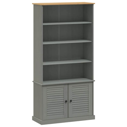 Libreria VIGO 85x35x170 cm in Legno Massello di Pino Grigio