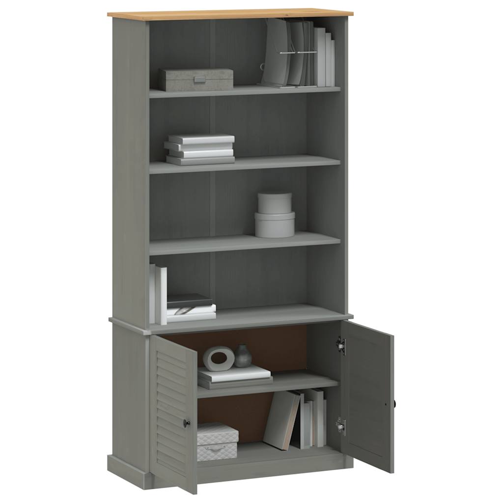 Libreria VIGO 85x35x170 cm in Legno Massello di Pino Grigio