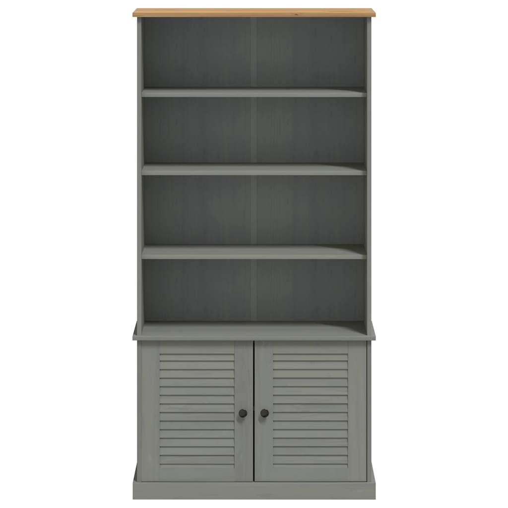 Libreria VIGO 85x35x170 cm in Legno Massello di Pino Grigio