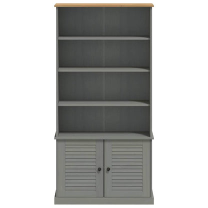 Libreria VIGO 85x35x170 cm in Legno Massello di Pino Grigio