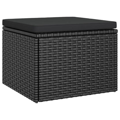 Set Divani da Giardino 4 pz con Cuscini Nero in Polyrattan