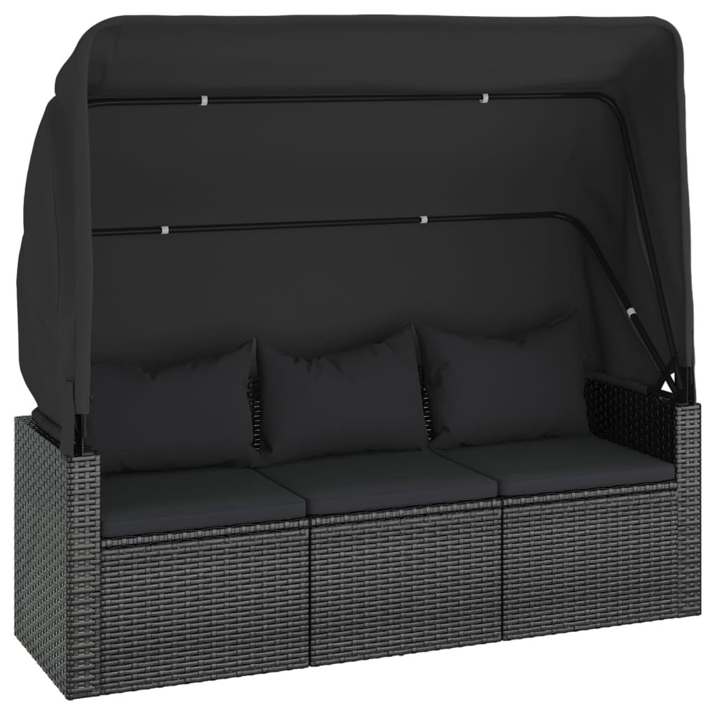 Set Divani da Giardino 4 pz con Cuscini Nero in Polyrattan - homemem39