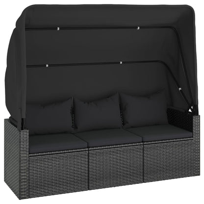 Set Divani da Giardino 4 pz con Cuscini Nero in Polyrattan - homemem39
