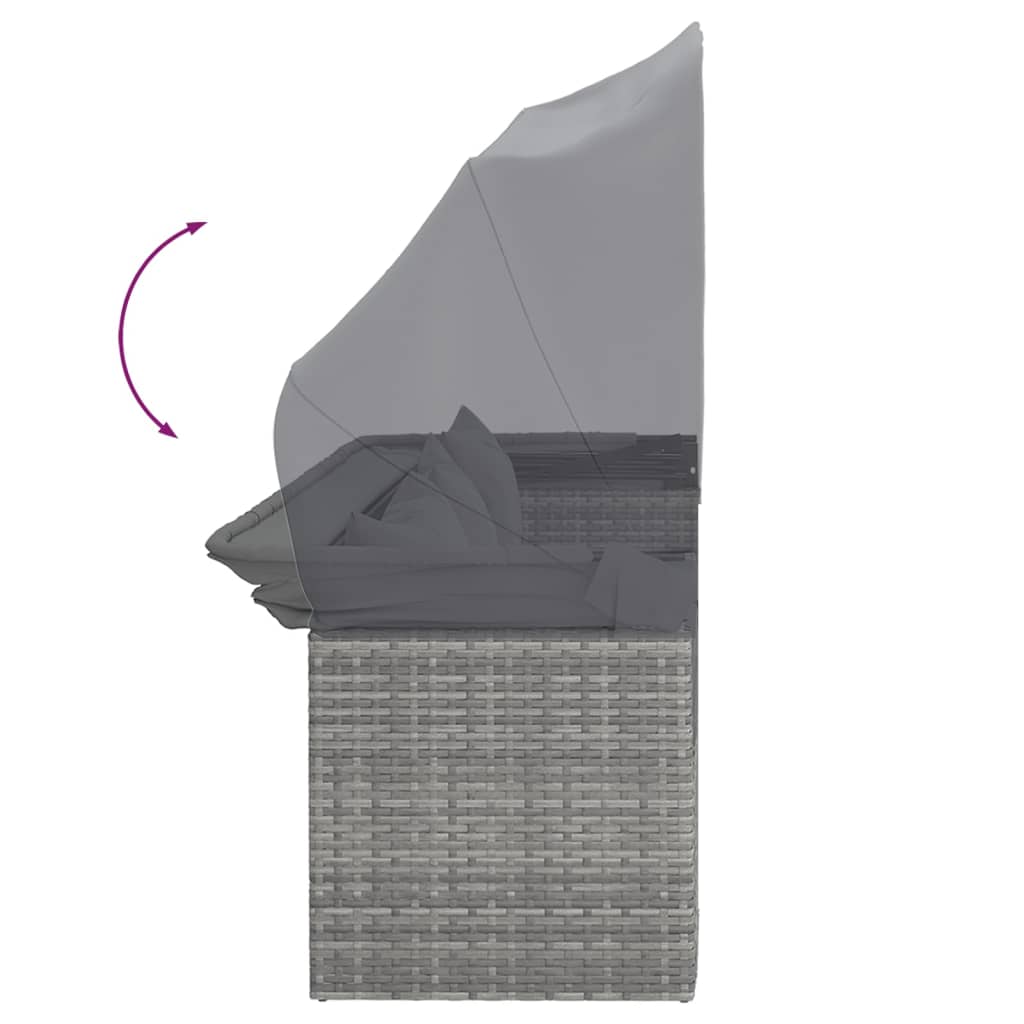 Set Divani da Giardino 4 pz con Cuscini in Polyrattan Grigio - homemem39