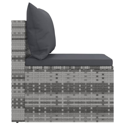 4-piece Garden Sofa Set with Gray Polyrattan Cushions