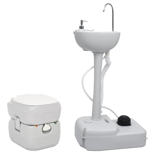 Set Toilette da Campeggio Portatile e Supporto Lavamani