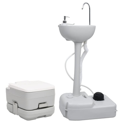 Set Toilette da Campeggio Portatile e Supporto Lavamani