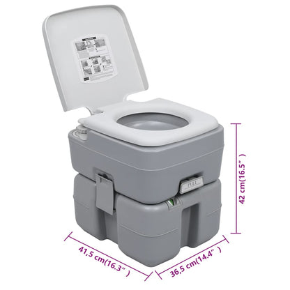 Set Toilette Portatile Campeggio Supporto Lavamani Tanica Acqua