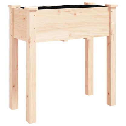 Fioriera con Ruote e Fodera 71x37x80 cm Legno Massello di Abete | homemem39