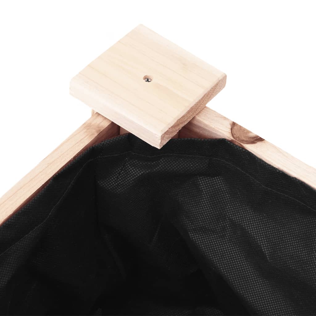Fioriera con Ruote e Fodera 71x37x80 cm Legno Massello di Abete | homemem39