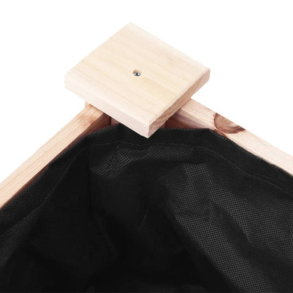 Fioriera con Ruote e Fodera 118x59x80cm Legno Massello di Abete