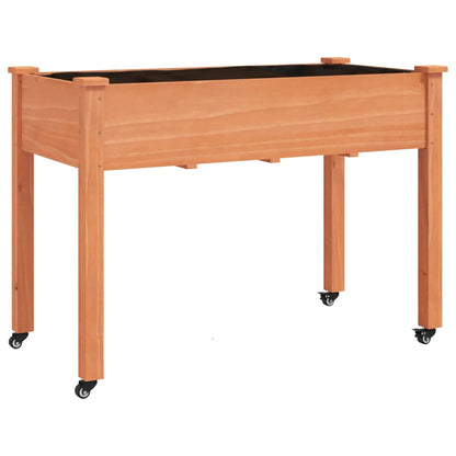 Fioriera Ruote Fodera Marrone 118x59x80cm Legno Massello Abete | homemem39