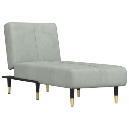 Chaise Longue in Velluto Grigio Chiaro - homemem39