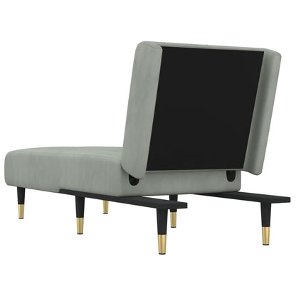 Chaise Longue in Velluto Grigio Chiaro - homemem39