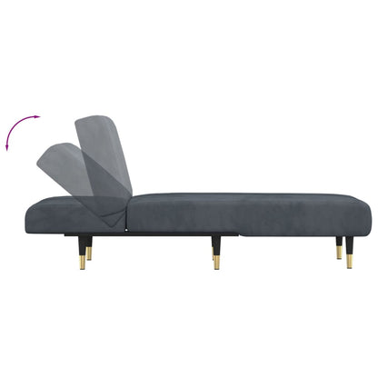 Chaise Longue in Velluto Grigio Scuro - homemem39