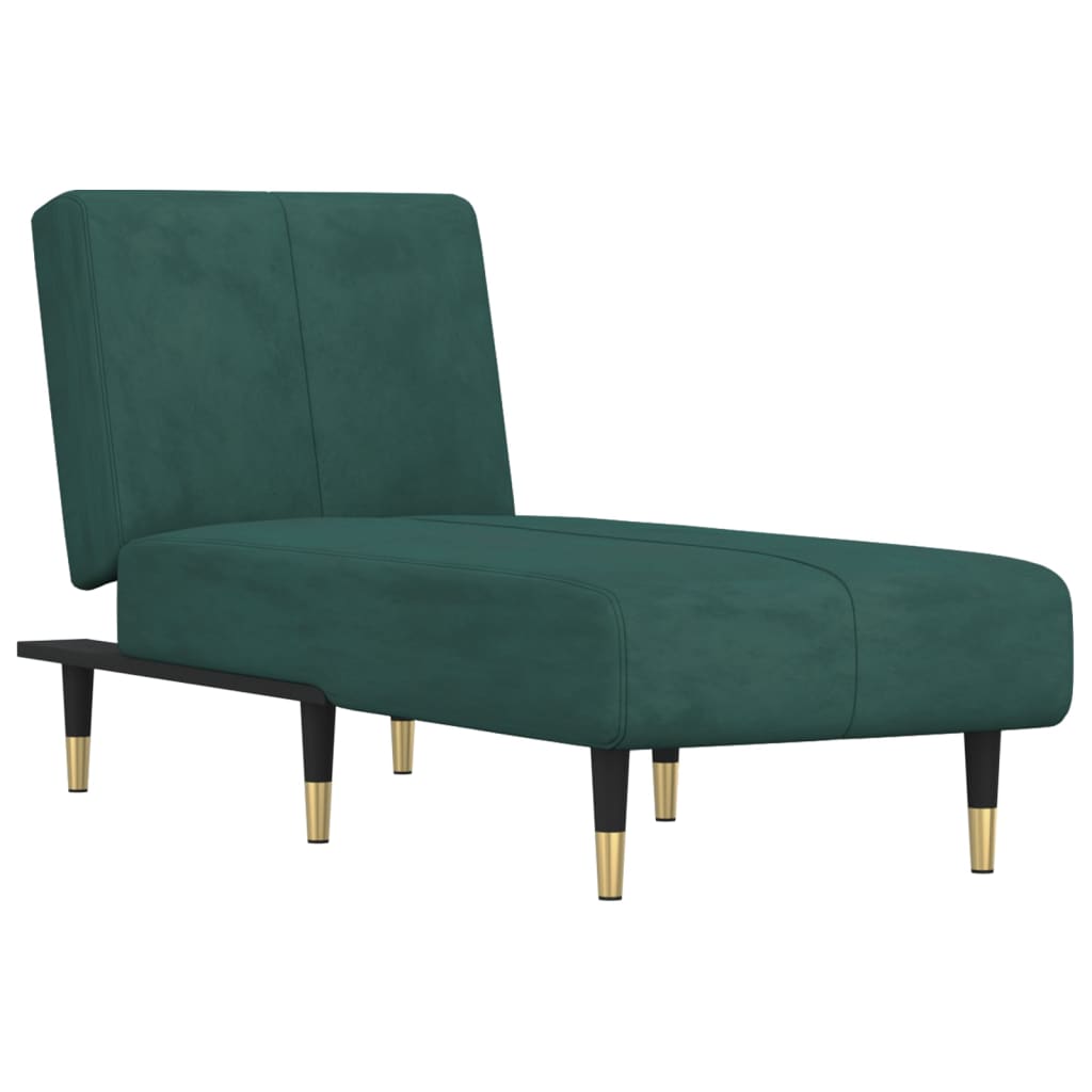 Chaise Longue in Velluto Verde Scuro - homemem39