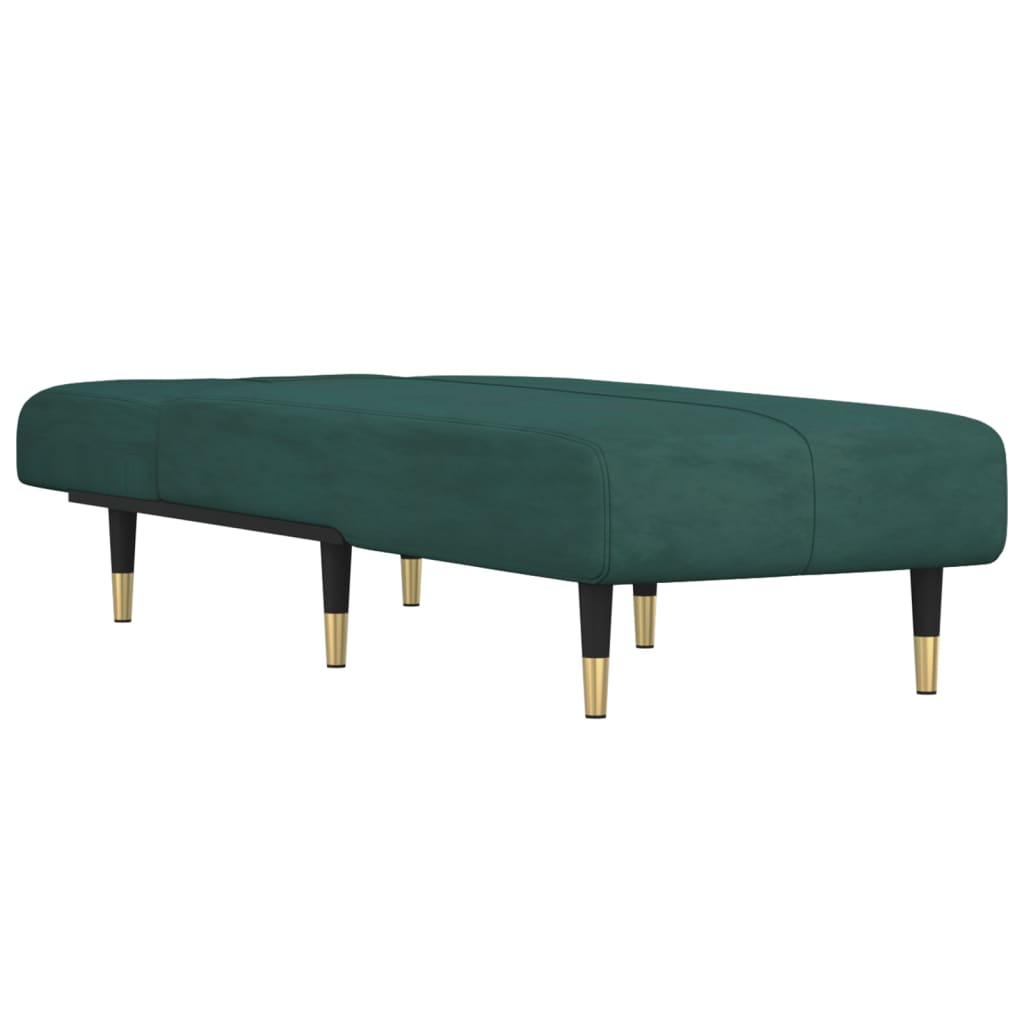 Chaise Longue in Velluto Verde Scuro - homemem39