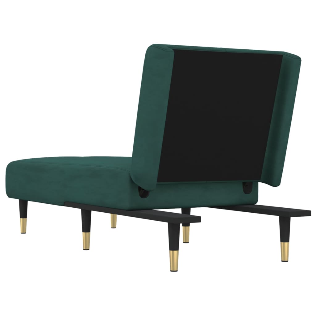 Chaise Longue in Velluto Verde Scuro - homemem39