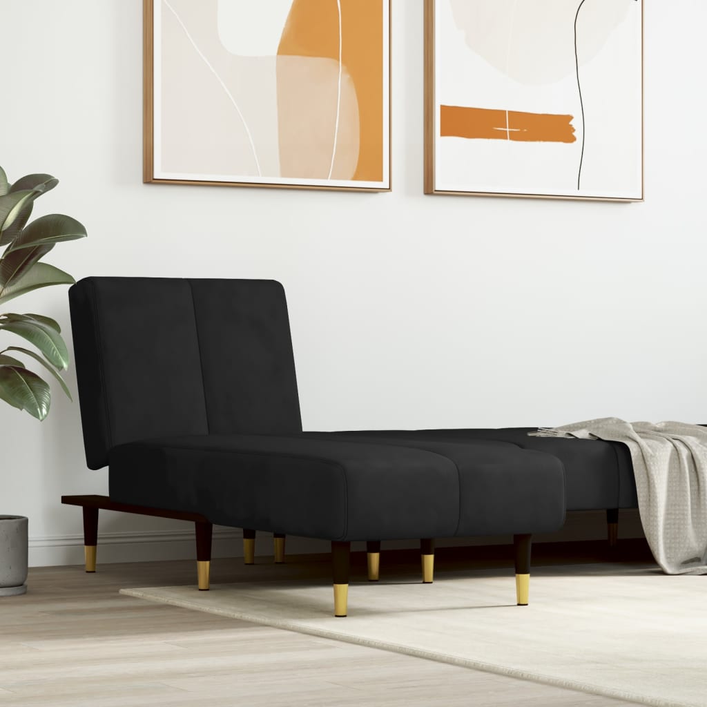Chaise Longue in Velluto Nero - homemem39