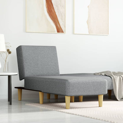 Chaise Longue in Tessuto Grigio Chiaro - homemem39
