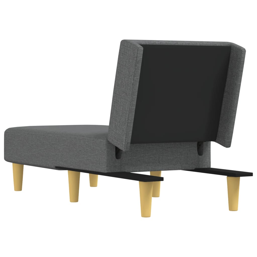 Chaise Longue in Tessuto Grigio Scuro - homemem39