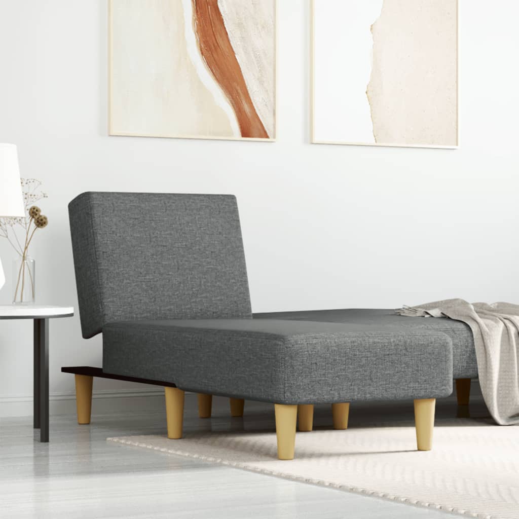 Chaise Longue in Tessuto Grigio Scuro - homemem39