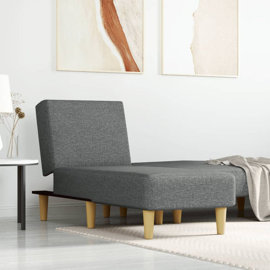Chaise Longue in Tessuto Grigio Scuro - homemem39