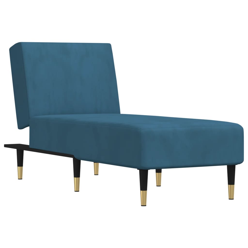 Chaise Longue in Velluto Blu - homemem39