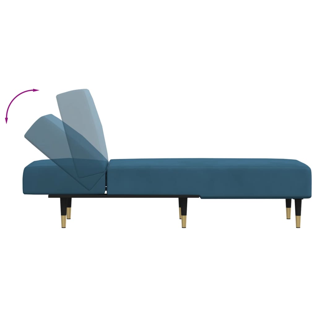 Chaise Longue in Velluto Blu - homemem39