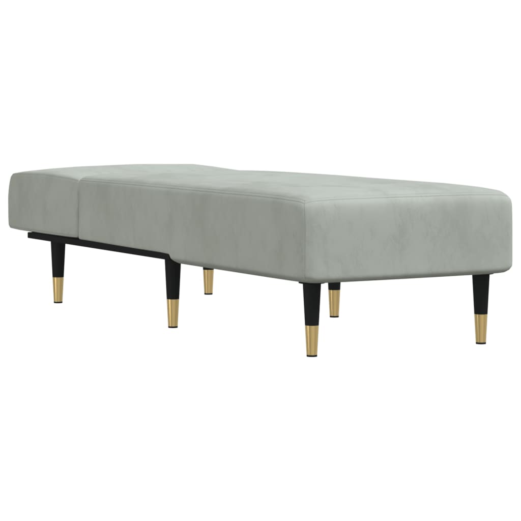 Chaise Longue in Velluto Grigio Chiaro - homemem39
