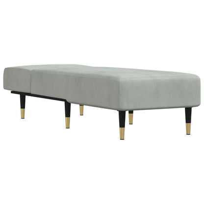Chaise Longue in Velluto Grigio Chiaro - homemem39