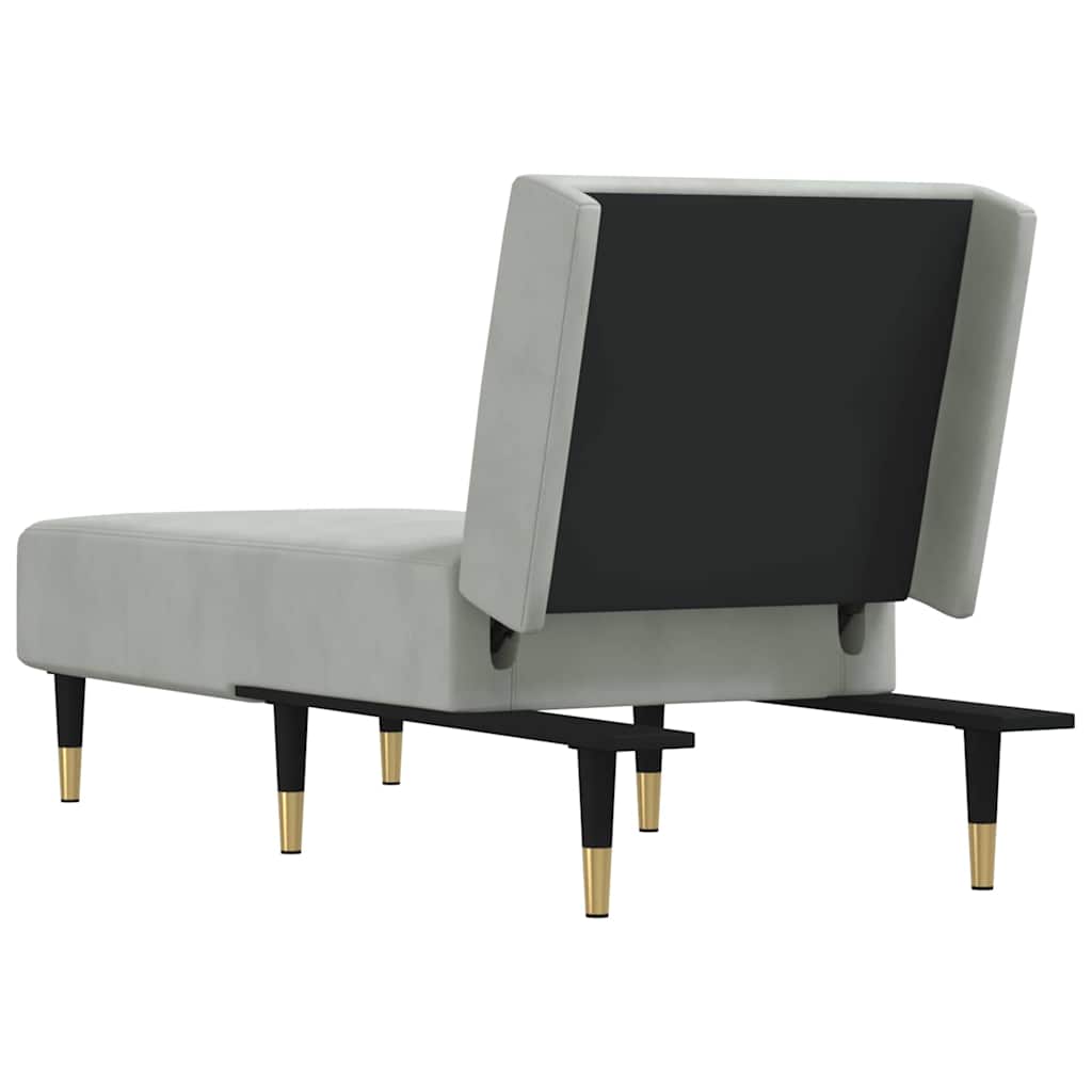 Chaise Longue in Velluto Grigio Chiaro - homemem39