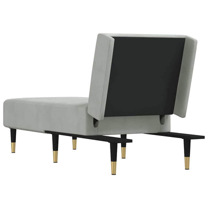 Chaise Longue in Velluto Grigio Chiaro - homemem39