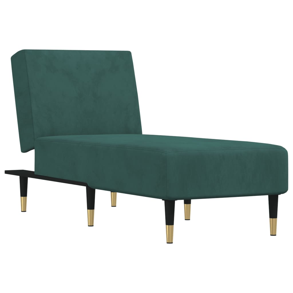 Chaise Longue in Velluto Verde Scuro - homemem39